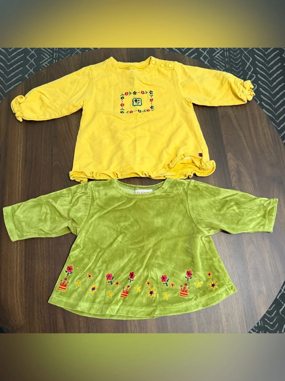Baby girl vintage Gymboree rainbow tag 1998 and planet cotton shirt set